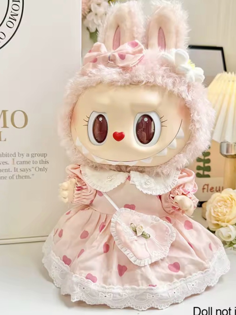 Bundle 2 dresses for Labubu doll with bows